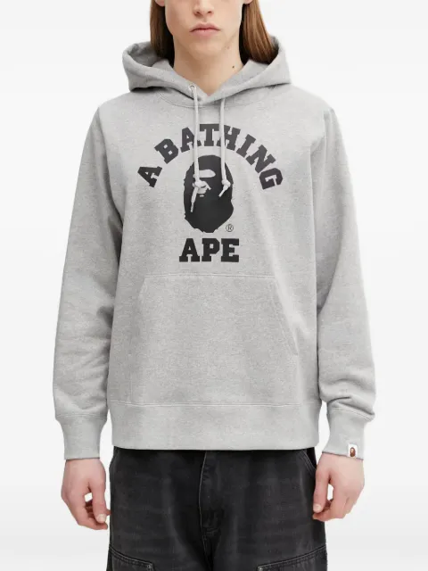 A BATHING APE® College logo-print hoodie Grey 0ZXSWM003141Q