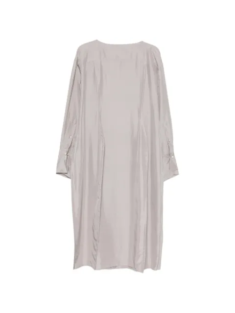 Carven lace-trim long-sleeves midi dress Grey 6261K21238