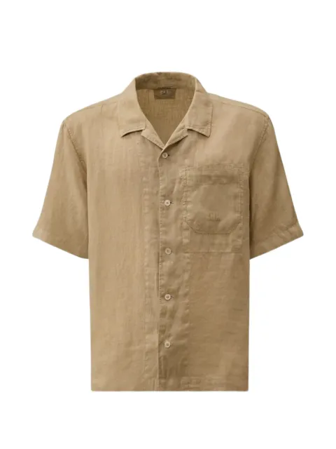 C.P. Company logo-embroidered cotton shirt Neutrals 20CMSH259A110533G904