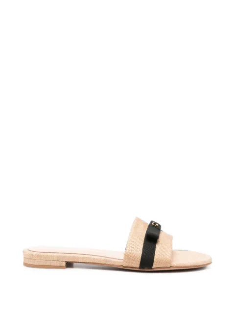 Gianvito Rossi bow-detail woven-construction slides Neutrals G1014605RICHAI
