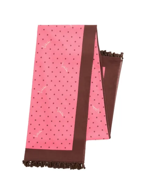 Valentino Garavani cotton sarong with Stelline e Firma starry print with tassel trim Pink WEA013SIZ