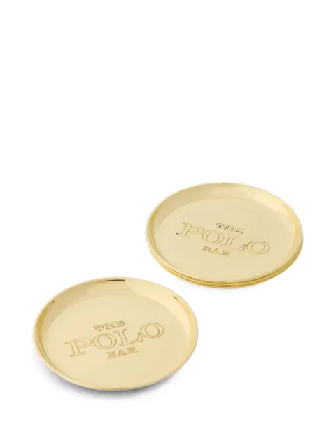 Ralph Lauren Home Polo Bar engraved coaster set (set of two) Gold 680P06321001