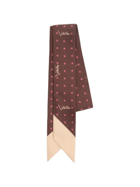 Valentino Garavani Stelline e Firma starry silk bandeau scarf Brown WE6017HXC
