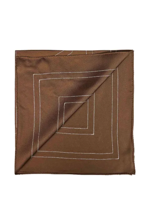 TOTEME monogram-embroidered silk scarf Brown 263WSC0200FB0704