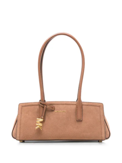 Michael Kors small Laila logo-plaque suede shoulder bag Brown 30T6A9IT0S