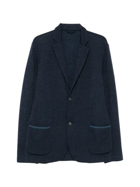 Gran Sasso herringbone-knit single-breasted wool blazer Blue 5712414229