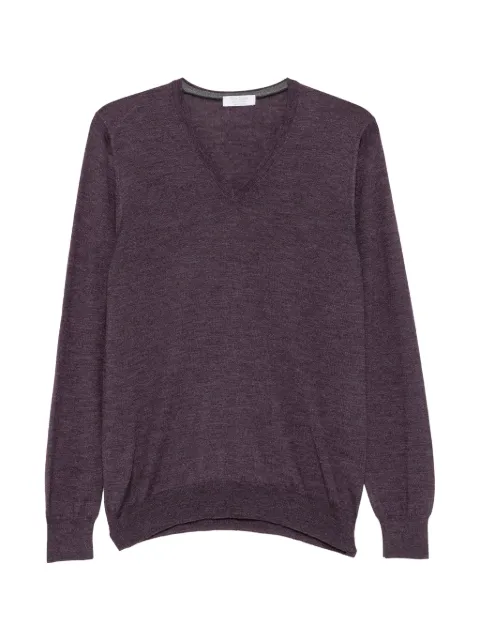Gran Sasso V-neck wool sweater Purple 2411426802