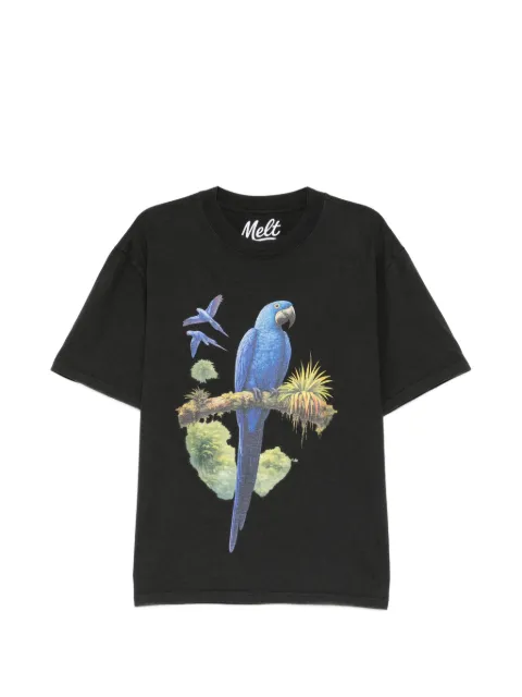 Melt parrot-printed T-shirt Black MS5371