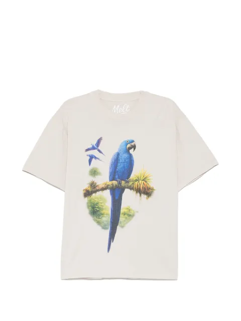 Melt parrot-printed T-shirt Neutrals MS5362