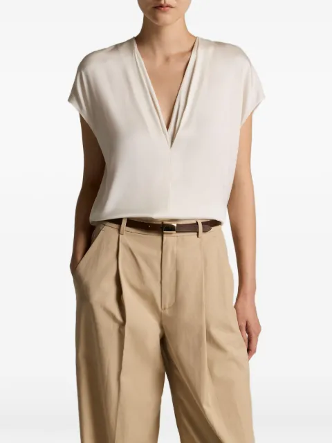 Vince V-neck cap-sleeve top Neutrals V027013193