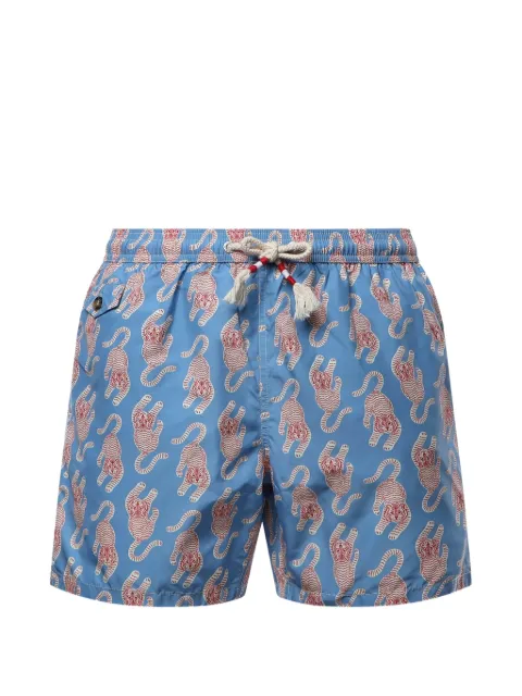 MC2 Saint Barth Lighting tiger-print swim shorts Blue LIG0013