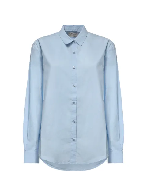 MC2 Saint Barth Brigitte poplin Hello Kitty embroidered shirt Blue BRIG005