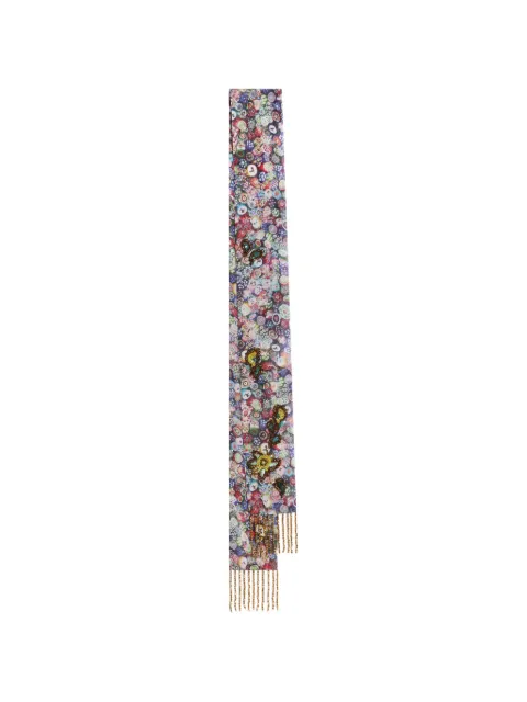 DRIES VAN NOTEN embroidered viscose scarf Blue 2621313004005