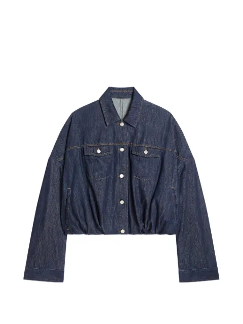 DRIES VAN NOTEN gathered denim jacket Blue 2621305054401