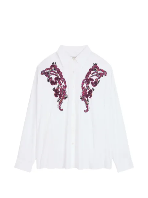 DRIES VAN NOTEN embroidered cocoon shirt White 2621307144433
