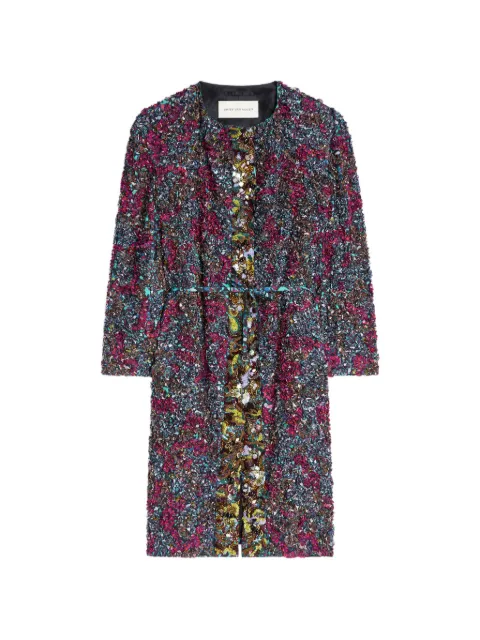 DRIES VAN NOTEN embroidered coat Blue 2621302054080
