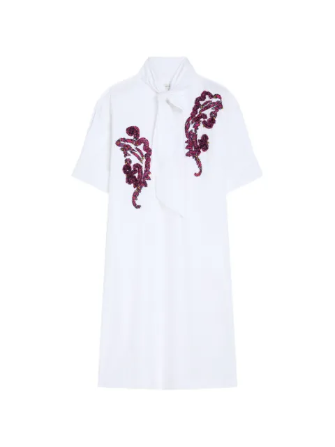 DRIES VAN NOTEN embroidered shirt dress White 2621310114433