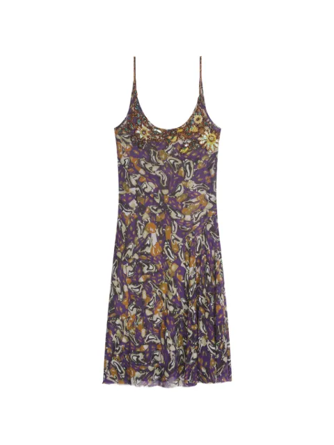 DRIES VAN NOTEN embroidered slip dress Purple 2621310144012