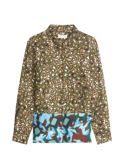 DRIES VAN NOTEN loose viscose shirt Green 2621307034080