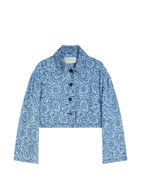 DRIES VAN NOTEN printed denim jacket Blue 2621305044407