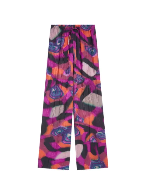 DRIES VAN NOTEN elasticated moiré pants Pink 2621309014025