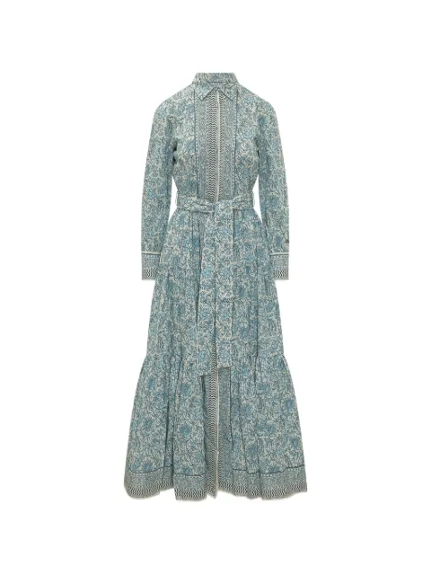 MC2 Saint Barth batik-print tiered maxi dress Neutrals JNS000109402L