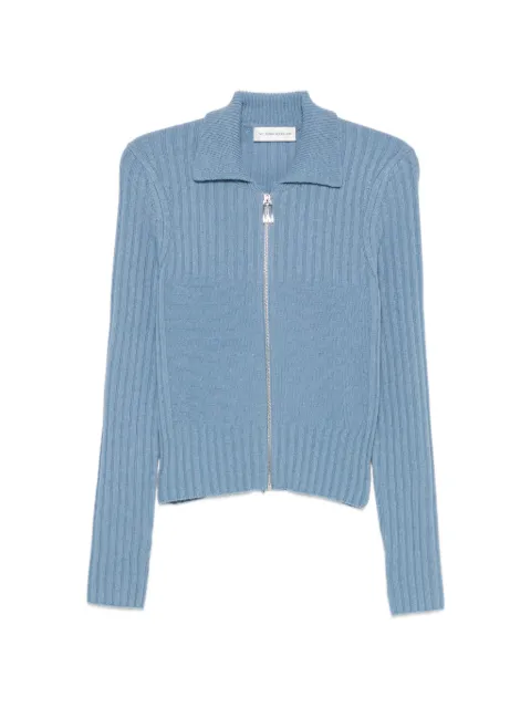 Victoria Beckham ribbed-knit zip-up cardigan Blue 1326KJU007313A