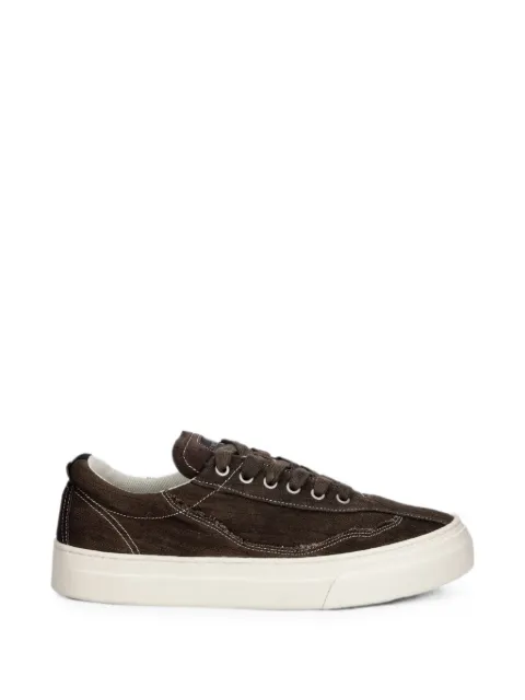 Stepney Workers Club Omni frayed topstitched sneakers Brown OM01214