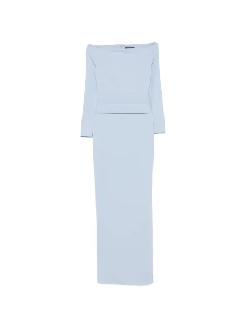 Solace London Sabina off-the-shoulder maxi dress Blue OS28038