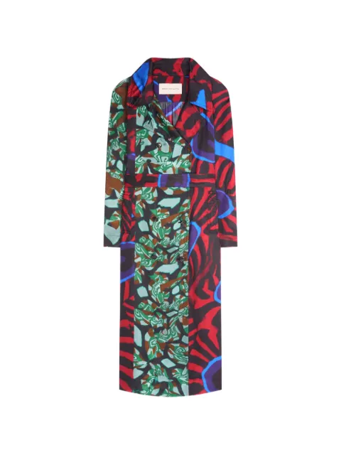 DRIES VAN NOTEN printed mac coat Red 2621302004001