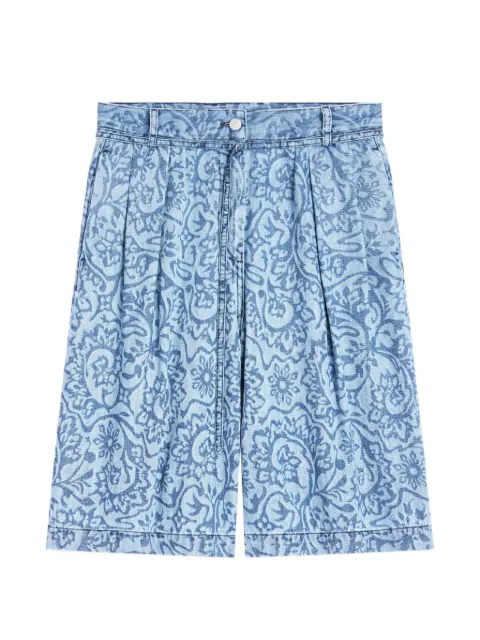 DRIES VAN NOTEN belted denim shorts Blue 2621309134407