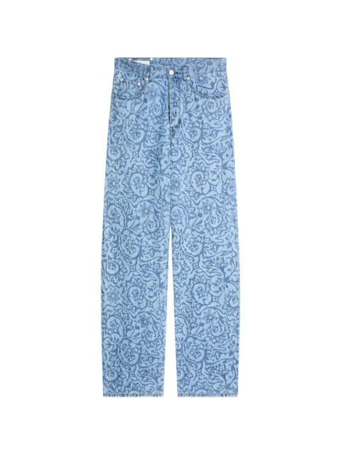 DRIES VAN NOTEN printed denim pants Blue 2621309104407