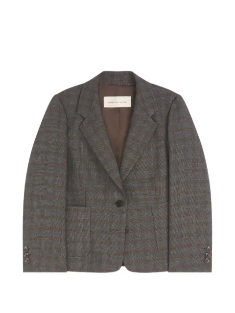 DRIES VAN NOTEN checked wool blazer Grey 2621304004264