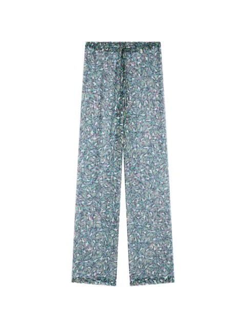 DRIES VAN NOTEN elasticated silk pants Blue 2621309004089