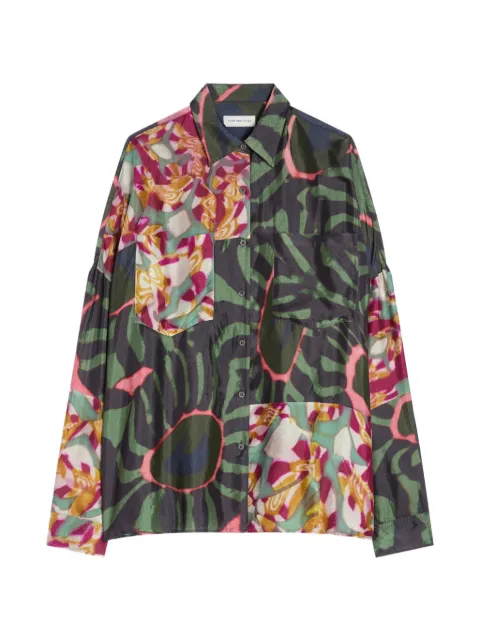 DRIES VAN NOTEN viscose cocoon shirt Green 2621307024001
