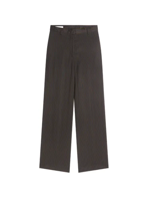 DRIES VAN NOTEN wide leg cupro pants Brown 2621309044284