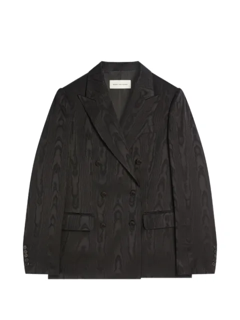 DRIES VAN NOTEN double breasted moiré blazer Black 2621304014024