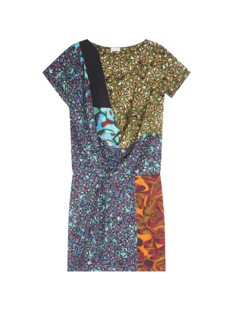 DRIES VAN NOTEN draped viscose dress Blue 2621310044080