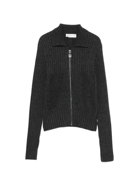 Victoria Beckham ribbed-knit zip-up cardigan Grey 1326KJU007313A