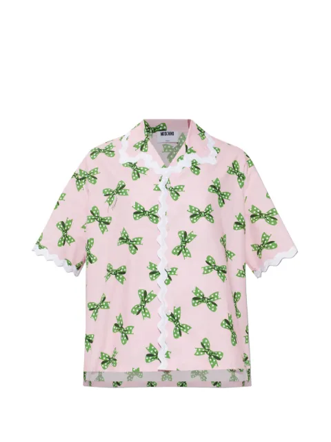 Moschino bow-print short-sleeve shirt Pink J02095555