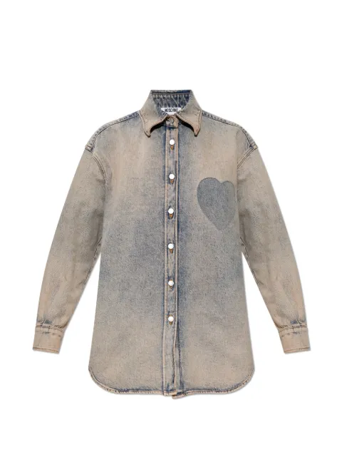 Moschino heart-detail denim shirt Blue A02045537