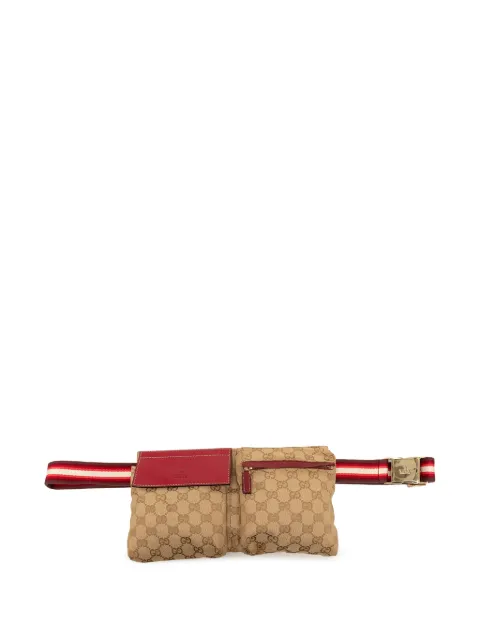 Gucci Pre-Owned 2000-2015 GG Canvas Web Double Pocket belt bag Red ONLCBNHC81N6V60A