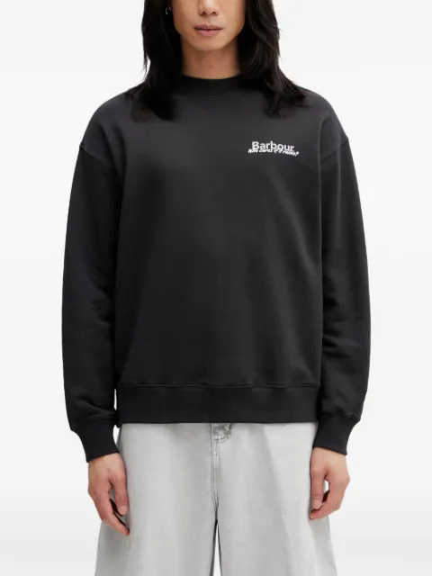 Barbour logo-print water-resistant sweatshirt Black MOL0746