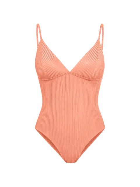 Rip Curl ribbed lace-up swimsuit Orange 0YEWSW