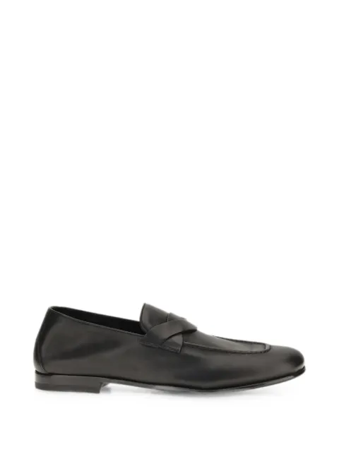 TOM FORD Gigi crossover-strap leather loafers Black J1556LBU002N