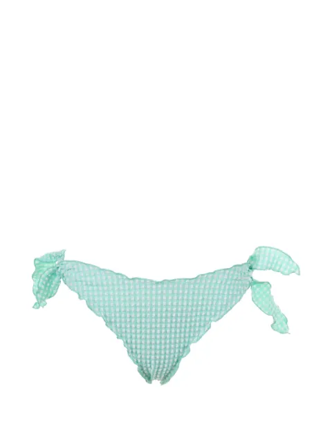 MC2 Saint Barth Moon Seersucker gingham side-tie bikini bottoms Green MOO0001