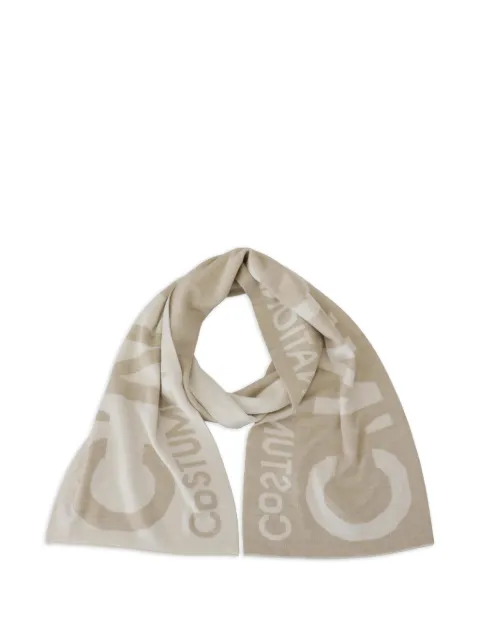 Costume National logo-print merino-wool scarf Neutrals MS6842