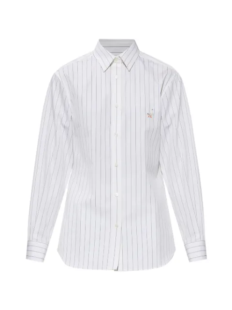 Moschino pinstripe goose-embroidered shirt White A02055532