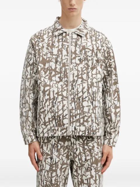 Gramicci abstract-print zip-up jacket White G6SMJ009