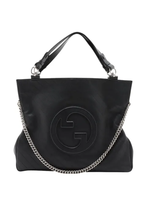 Gucci Pre-Owned 2016-2026 Medium Matelasse Calfskin Blondie Tote satchel Black LTC434HBYY6SE0RQ